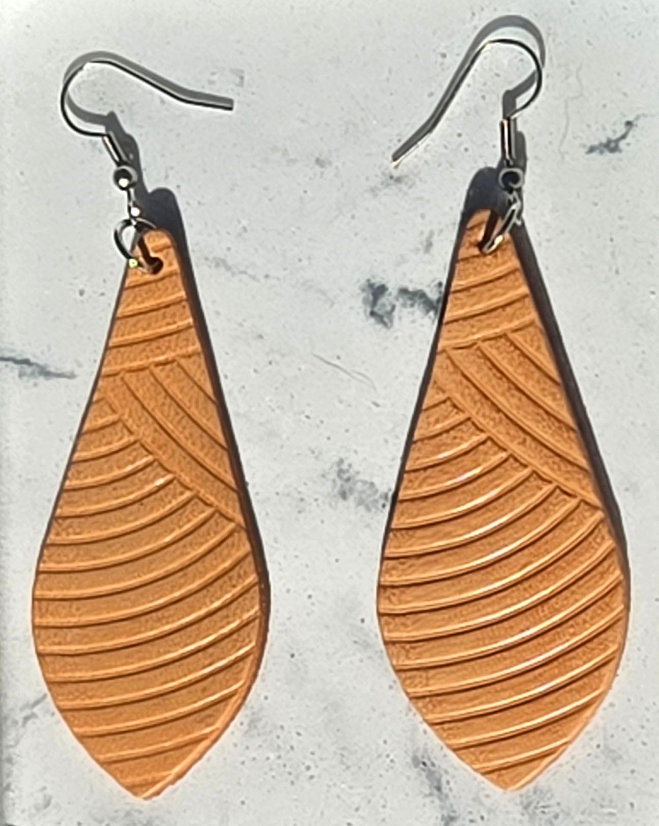 Teardrop Leather Earrings